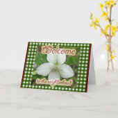 Willkommen im White Violet der Nachbarschaft Karte (Gelbe Blume)