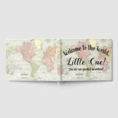 Willkommen im World Map Baby Shower Guest Book Gästebuch (Voll)