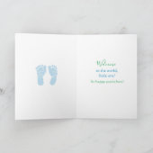 Willkommen im World New Baby Boy  Karte (Innenseite)