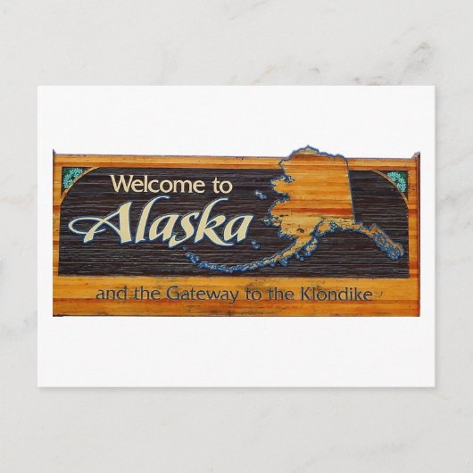 Willkommen im Zeichen von Alaska Postkarte (Vorderseite)