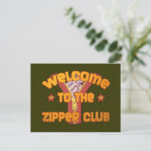 Willkommen im Zipper Club Postkarte (Stehend Vorderseite)