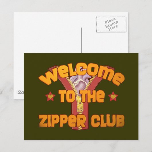 Willkommen im Zipper Club Postkarte (Vorne/Hinten)