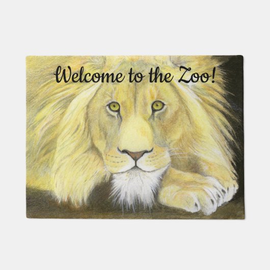 Willkommen im Zoo Lion Fußmatte (Vorderseite)