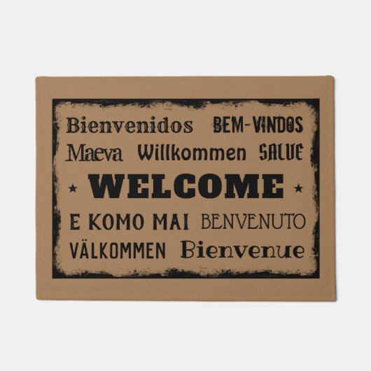 Willkommen in 10 Sprachen Fußmatte (Vorderseite)