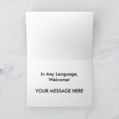 Willkommen in 80 Sprachen Black Custom Card Karte (Innenseite)