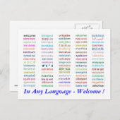 Willkommen in 80 Sprachen Postkarte (Vorne/Hinten)