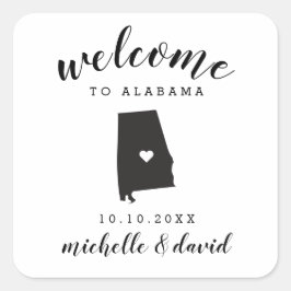 Willkommen in Alabama | Brauchtum für Hochzeiten Quadratischer Aufkleber
