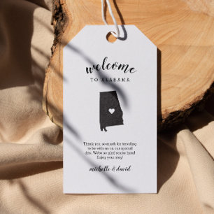 Willkommen in Alabama Kalligraphische Hochzeit Geschenkanhänger