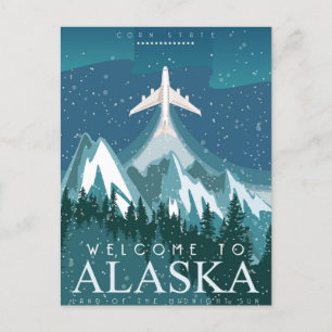 Willkommen in ALASKA Bundesstaat der Vereinigten S Postkarte