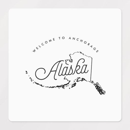 Willkommen in Alaska Etiketten (Design 1)