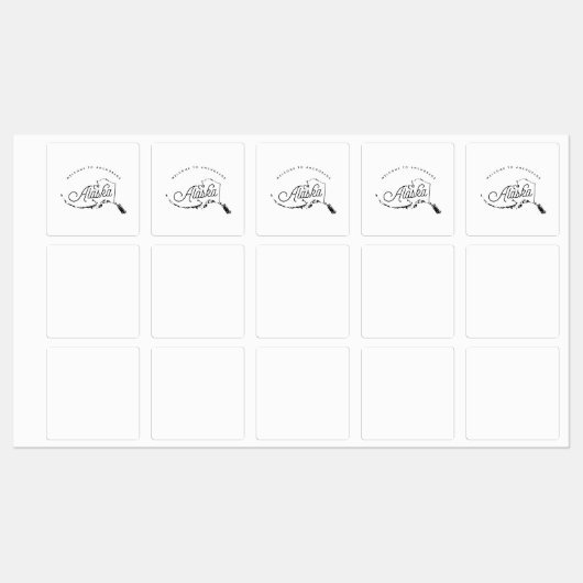 Willkommen in Alaska Etiketten (Blatt)