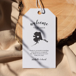 Willkommen in Alaska | Kalligraphische Hochzeit Geschenkanhänger