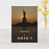 Willkommen in Amerika/Freiheitsstatue+Neue Bürger Karte (Gelbe Blume)