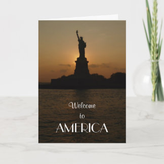 Willkommen in Amerika/Freiheitsstatue+Neue Bürger Karte