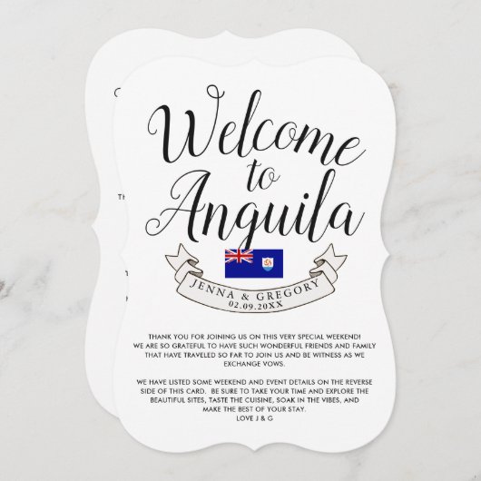 Willkommen in Anguilla | HOCHZEIT IN URLAUBSORT Einladung (Vorne/Hinten)