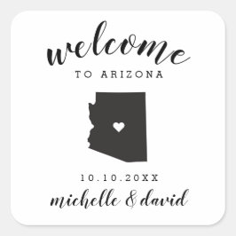 Willkommen in Arizona | Brauchtum für Hochzeiten Quadratischer Aufkleber
