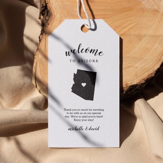 Willkommen in Arizona | Kalligraphische Hochzeit Geschenkanhänger