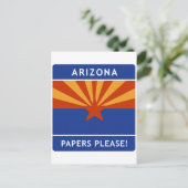 Willkommen in Arizona, Papers Bitte! Postkarte (Stehend Vorderseite)