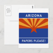 Willkommen in Arizona, Papers Bitte! Postkarte (Vorne/Hinten)