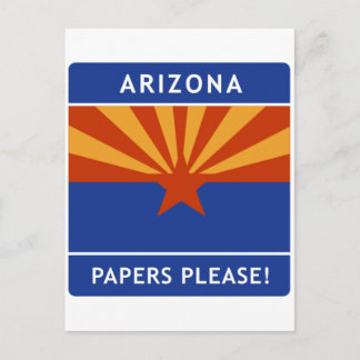 Willkommen in Arizona, Papers Bitte! Postkarte