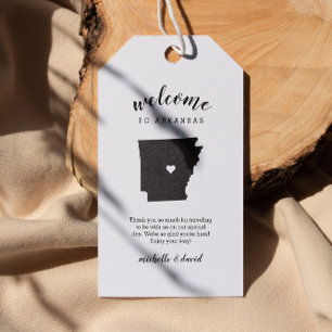 Willkommen in Arkansas Kalligraphische Hochzeit Geschenkanhänger