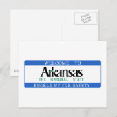 Willkommen in Arkansas - USA Road Sign Postkarte (Vorne/Hinten)