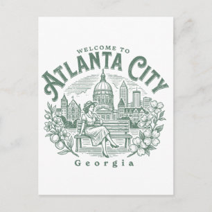 Willkommen in Atlanta City Georgia Postkarte