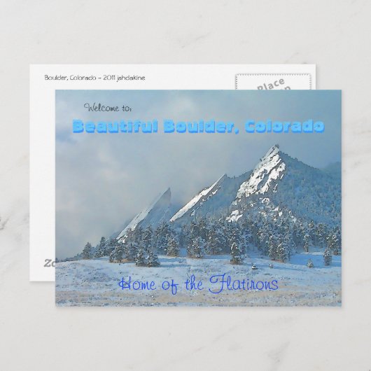 Willkommen in Beautiful Boulder, Colorado Postkarte (Vorne/Hinten)