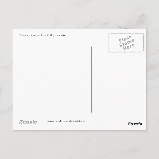 Willkommen in Beautiful Boulder, Colorado Postkarte (Rückseite)