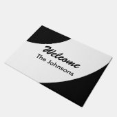 Willkommen in benutzerdefinierten Schwarz und Weiß Fußmatte (Schrägansicht)