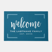 Willkommen in Big Script mit Familienname Date Fußmatte (Vorderseite)