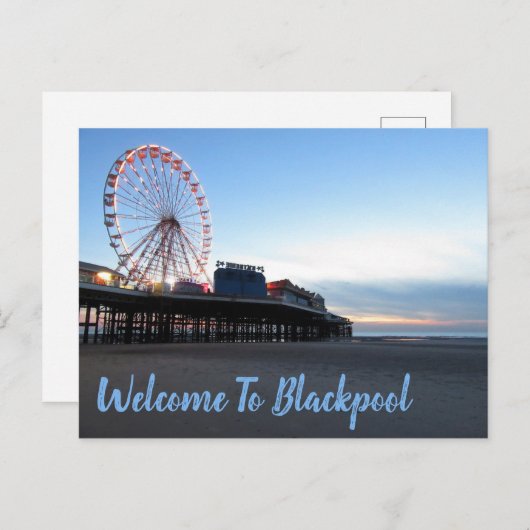 Willkommen in Blackpool Postkarte (Vorne/Hinten)