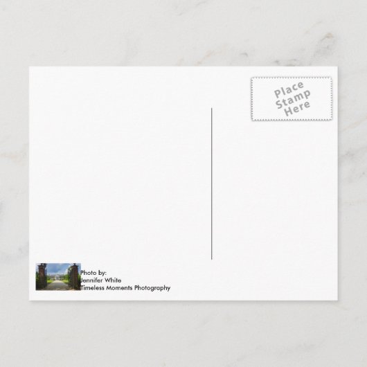 Willkommen in Boone Hall Postkarte (Rückseite)