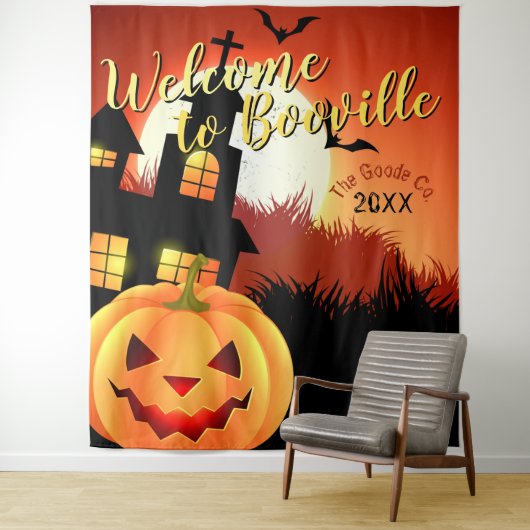 Willkommen in Booville Halloween | Hintergrund Wandteppich (Beispiel)