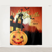 Willkommen in Booville Halloween | Hintergrund Wandteppich (Vorderseite)