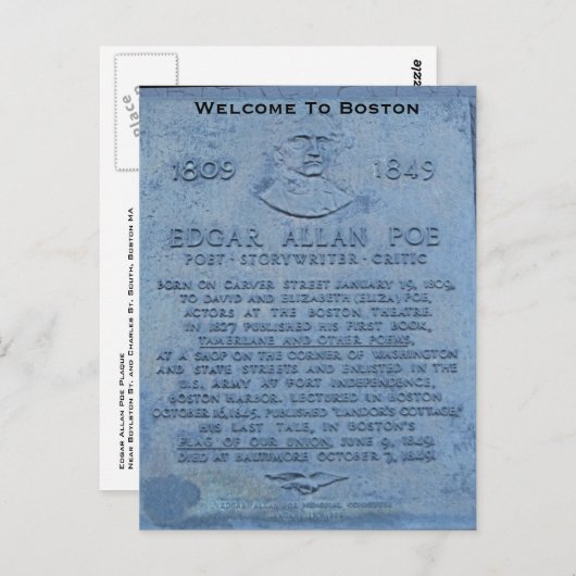 Willkommen in Boston Postkarte (Vorne/Hinten)