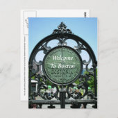 Willkommen in Boston Postkarte (Vorne/Hinten)