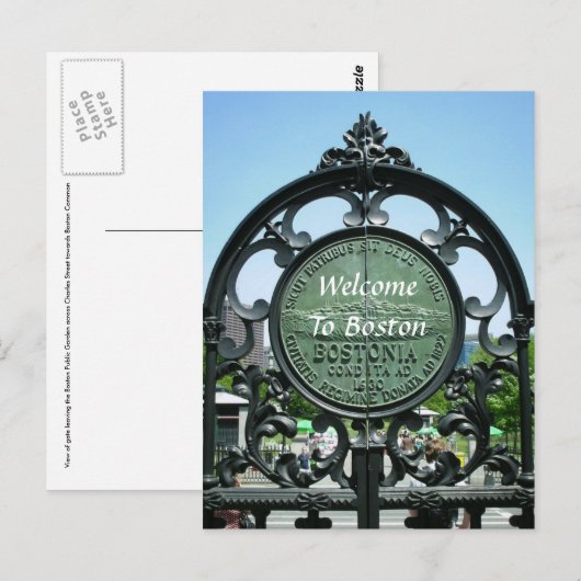 Willkommen in Boston Postkarte (Vorne/Hinten)
