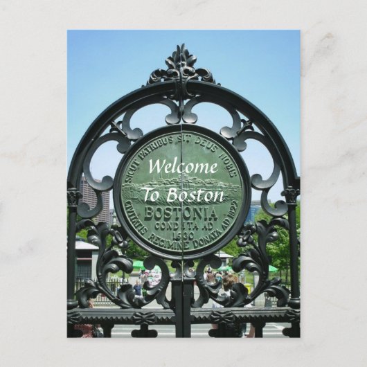 Willkommen in Boston Postkarte (Vorderseite)