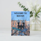 Willkommen in Boston Postkarte (Stehend Vorderseite)