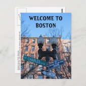 Willkommen in Boston Postkarte (Vorne/Hinten)