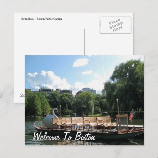 Willkommen in Boston Postkarte (Vorne/Hinten)