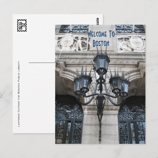 Willkommen in Boston Postkarte (Vorne/Hinten)