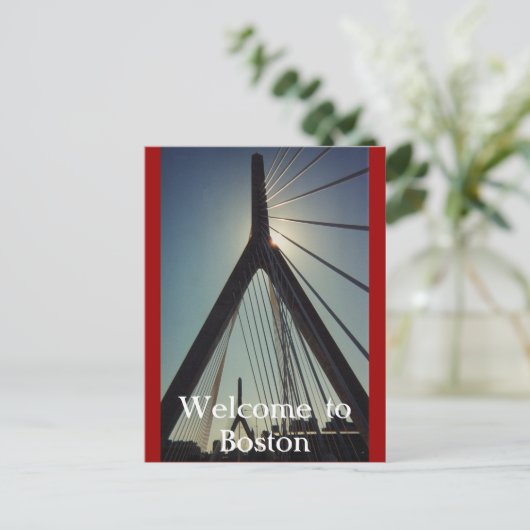 Willkommen in Boston Postkarte (Stehend Vorderseite)