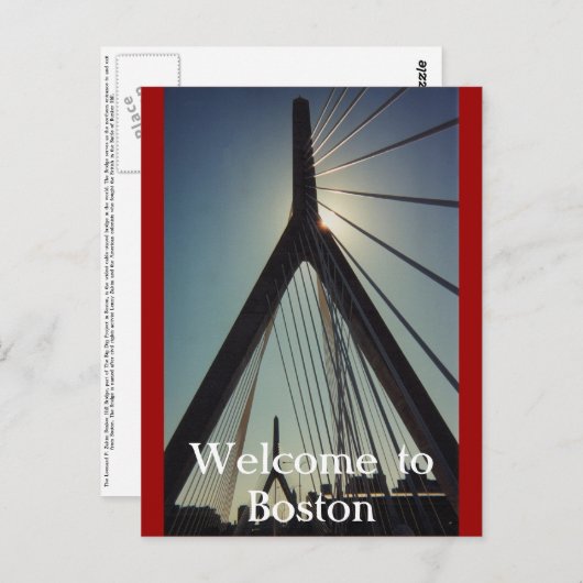 Willkommen in Boston Postkarte (Vorne/Hinten)