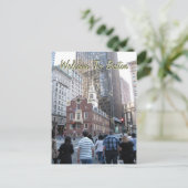 Willkommen in Boston Postkarte (Stehend Vorderseite)