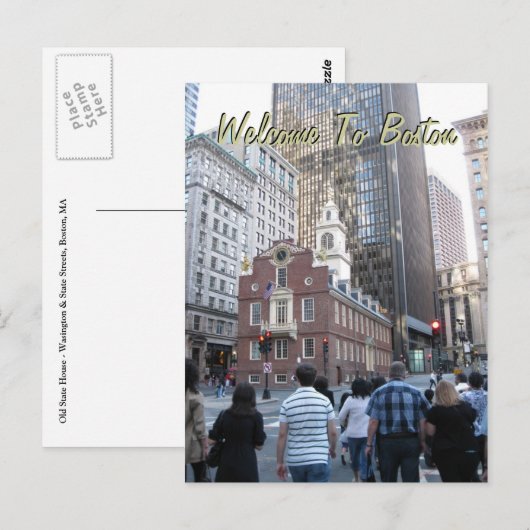 Willkommen in Boston Postkarte (Vorne/Hinten)