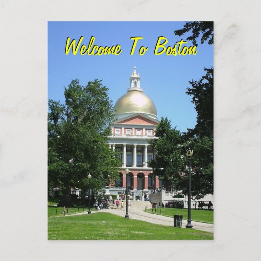 Willkommen in Boston Postkarte (Vorderseite)