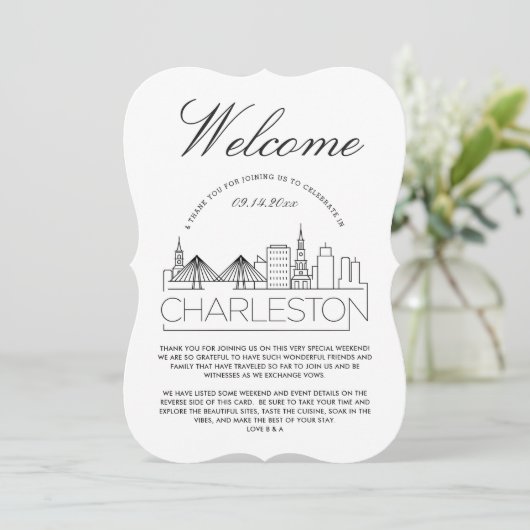 Willkommen in Charleston | Hotelgäste Details Einl Einladung (Stehend Vorderseite)