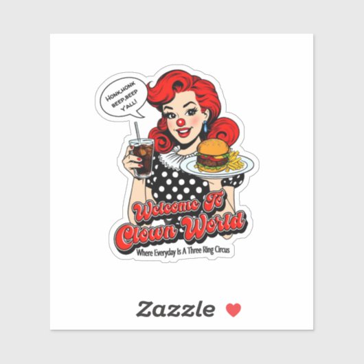 Willkommen in Clown World Custom Cut Vinyl Sticker (Blatt)